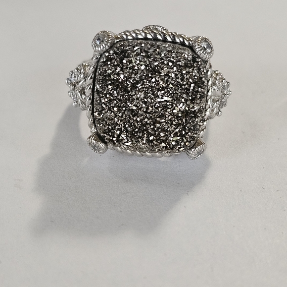 Genuine Judith Ripka Druzy Quartz Ring in Sterling Silver Size 7! - Picture 2 of 7